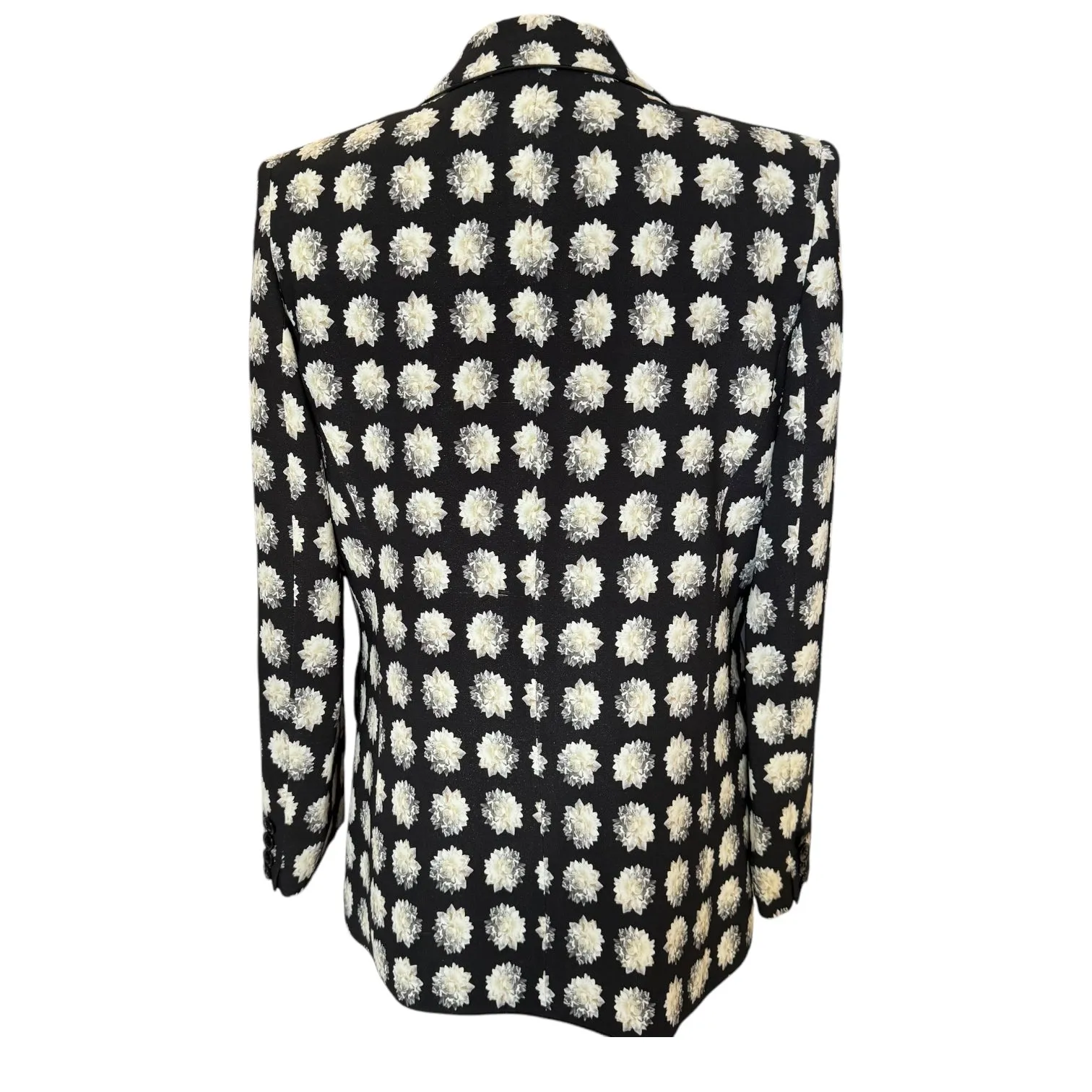 Max Mara Black and White Floral Blazer - 10