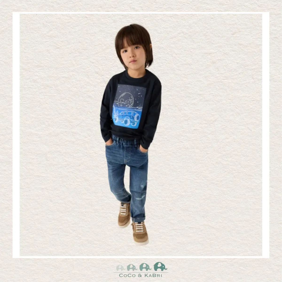 Mayoral Boys Ripped Denim Cargo Pants - Medium