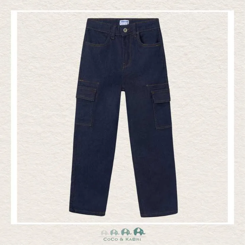 Mayoral Girls Cargo Denim Pants