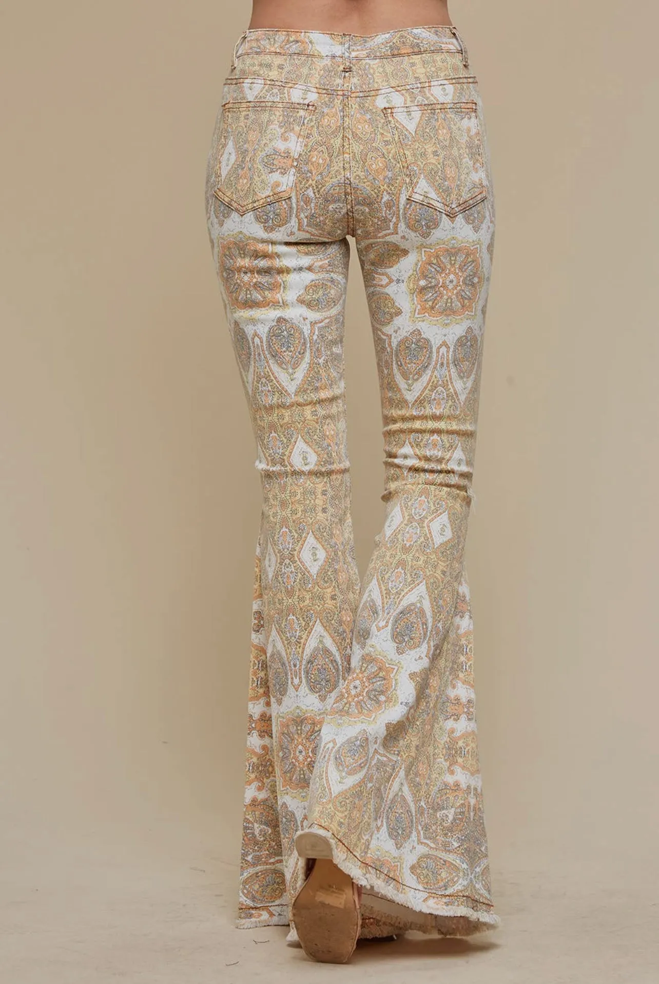 Medallion Distressed Denim Flare