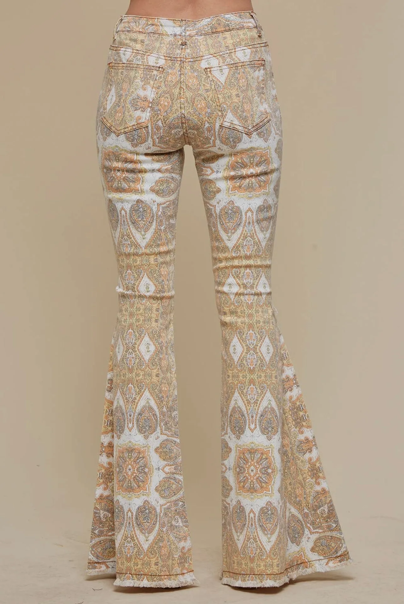 Medallion Distressed Denim Flare
