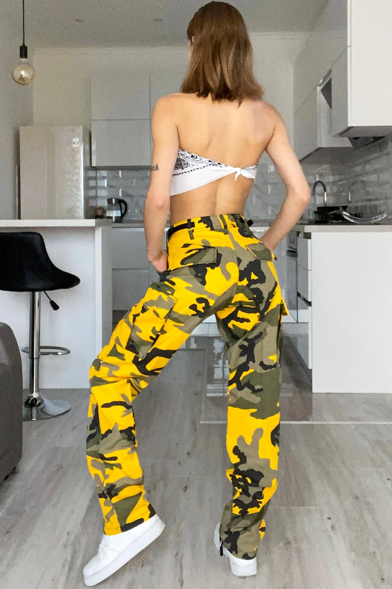 Mellow Yellow Camo Cargo Pants