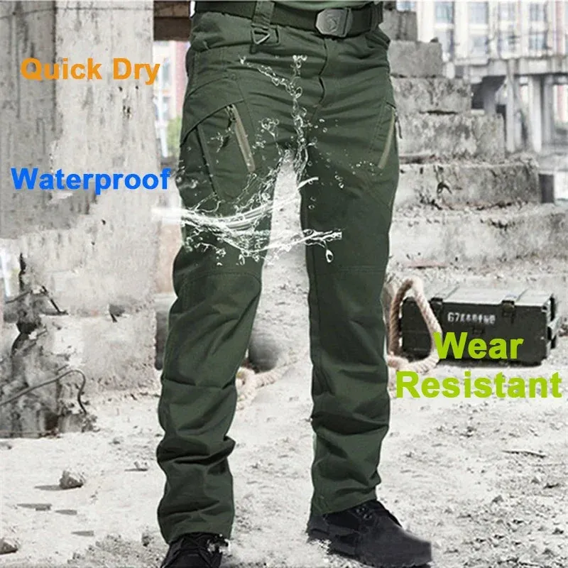 Men's Cargo Pants Combat Cargo Trousers Multi-pocket Waterproof Wear-resistant Casual Training Overalls Clothing