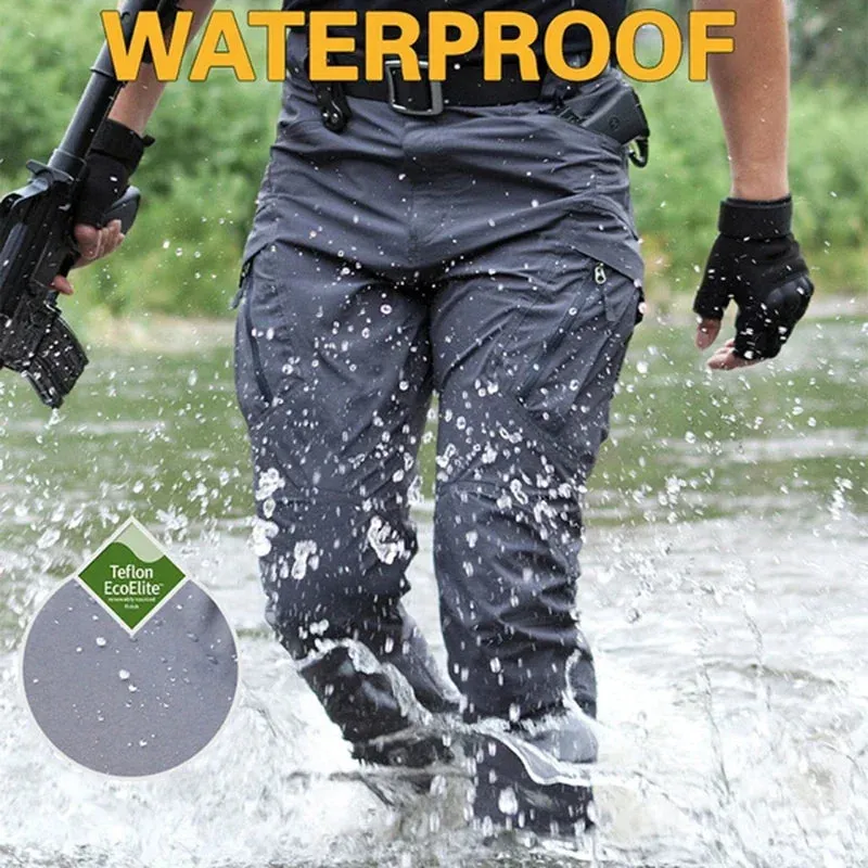 Men's Cargo Pants Combat Cargo Trousers Multi-pocket Waterproof Wear-resistant Casual Training Overalls Clothing