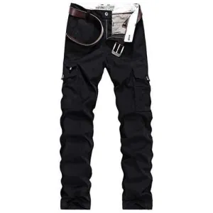 Mens Multi-pocket 100% Cotton Casual Cargo Pants