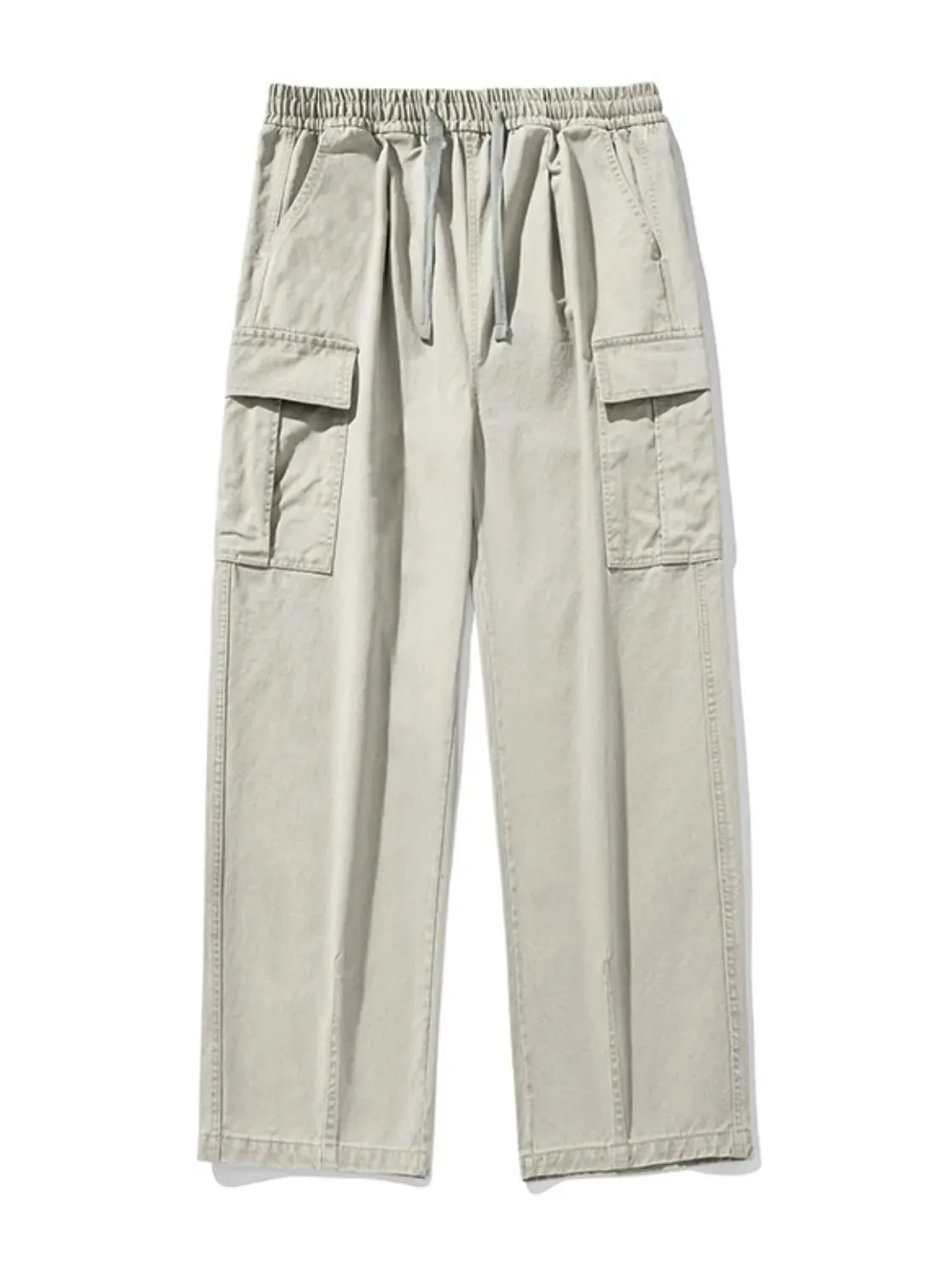 Men's Plus Size Drawstring Pants with Cargo Pockets