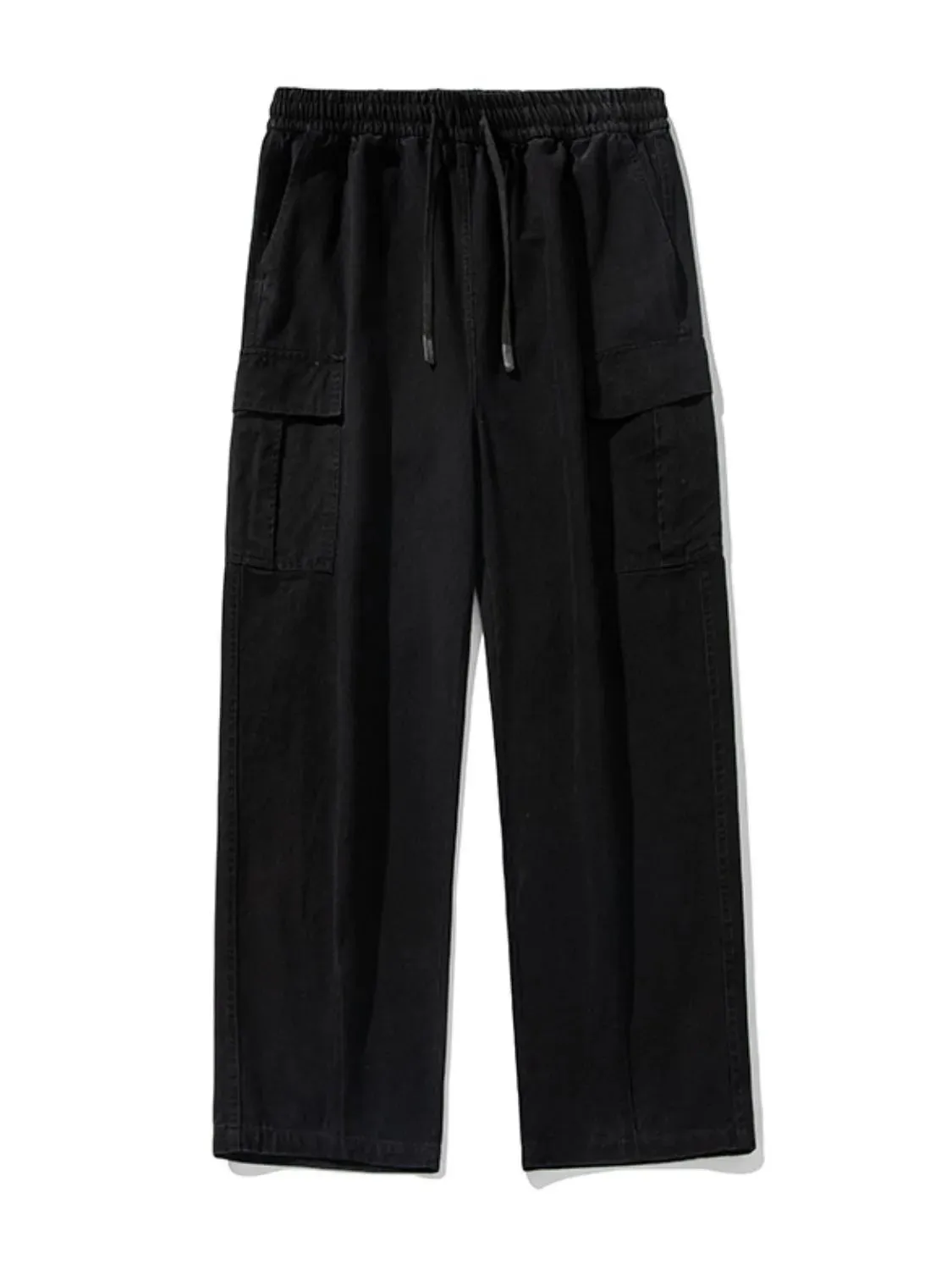 Men's Plus Size Drawstring Pants with Cargo Pockets