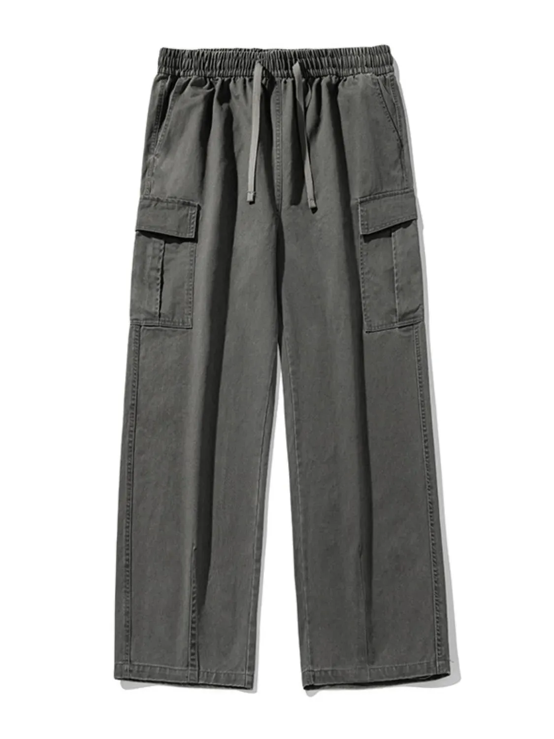 Men's Plus Size Drawstring Pants with Cargo Pockets