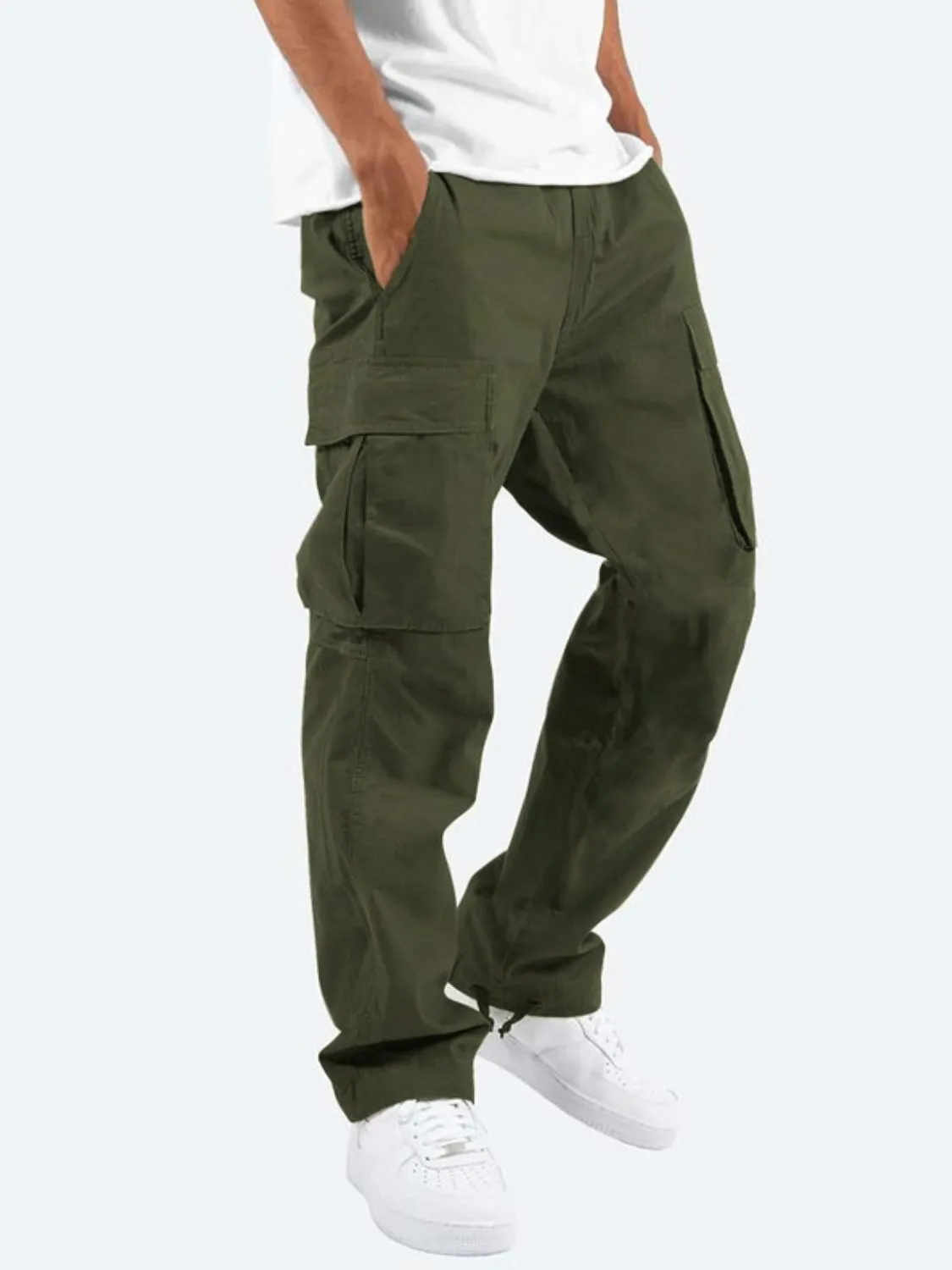 Men's Plus Size Straight Multi Pocket Cargo Pants