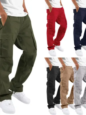 Men's Plus Size Straight Multi Pocket Cargo Pants