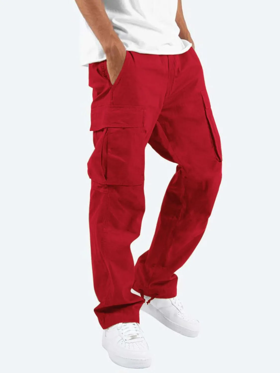 Men's Plus Size Straight Multi Pocket Cargo Pants