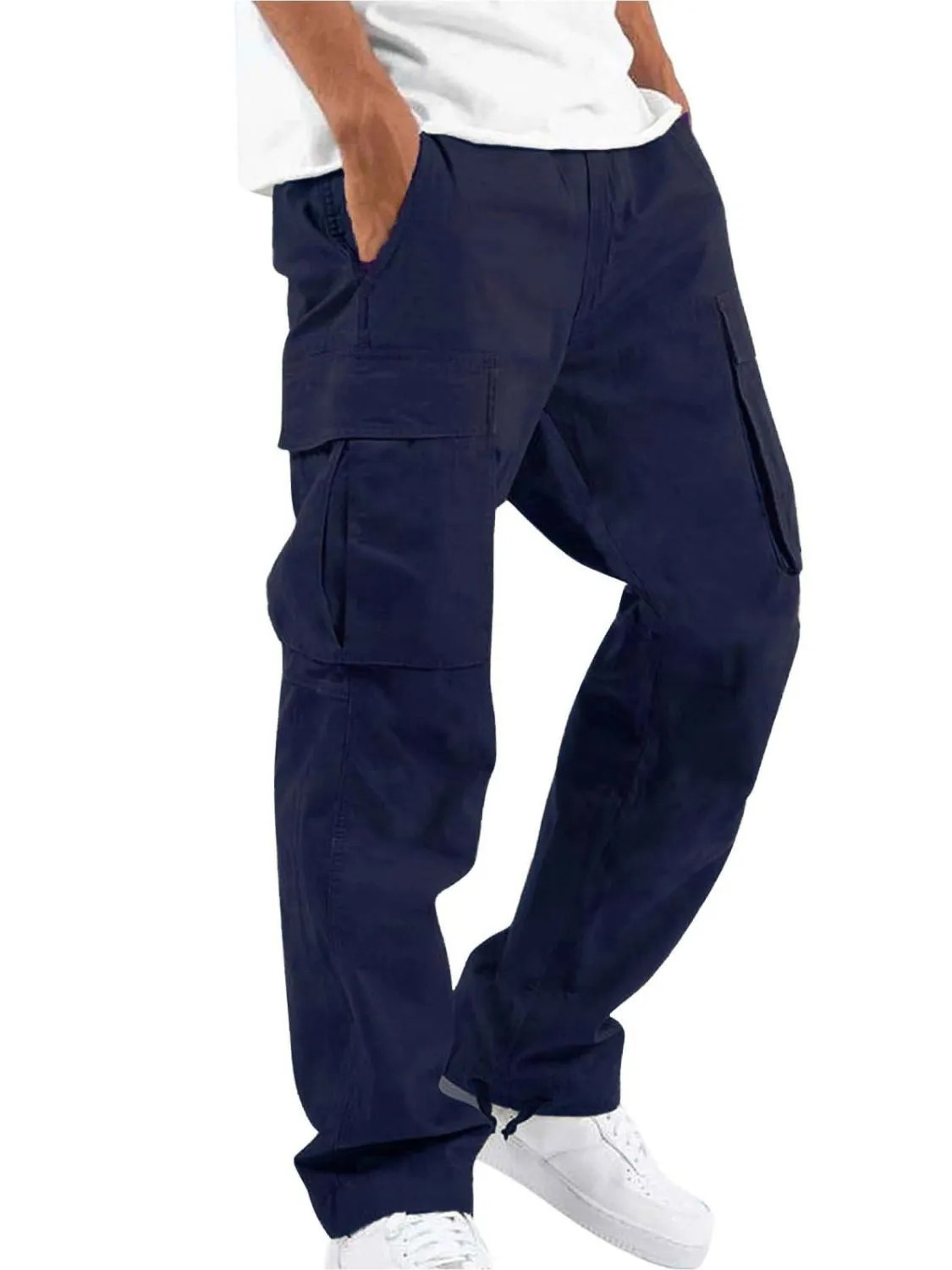 Men's Plus Size Straight Multi Pocket Cargo Pants