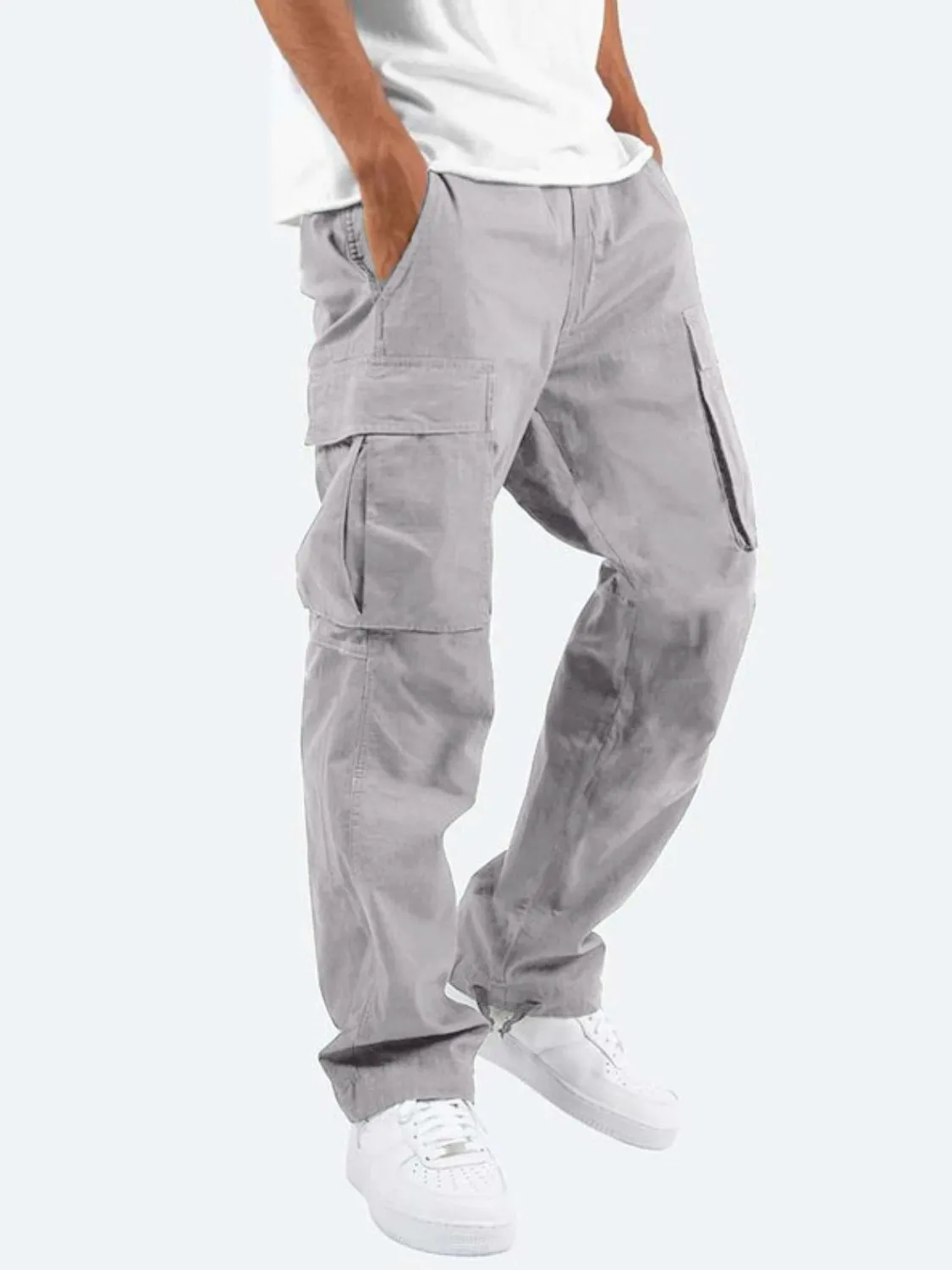 Men's Plus Size Straight Multi Pocket Cargo Pants