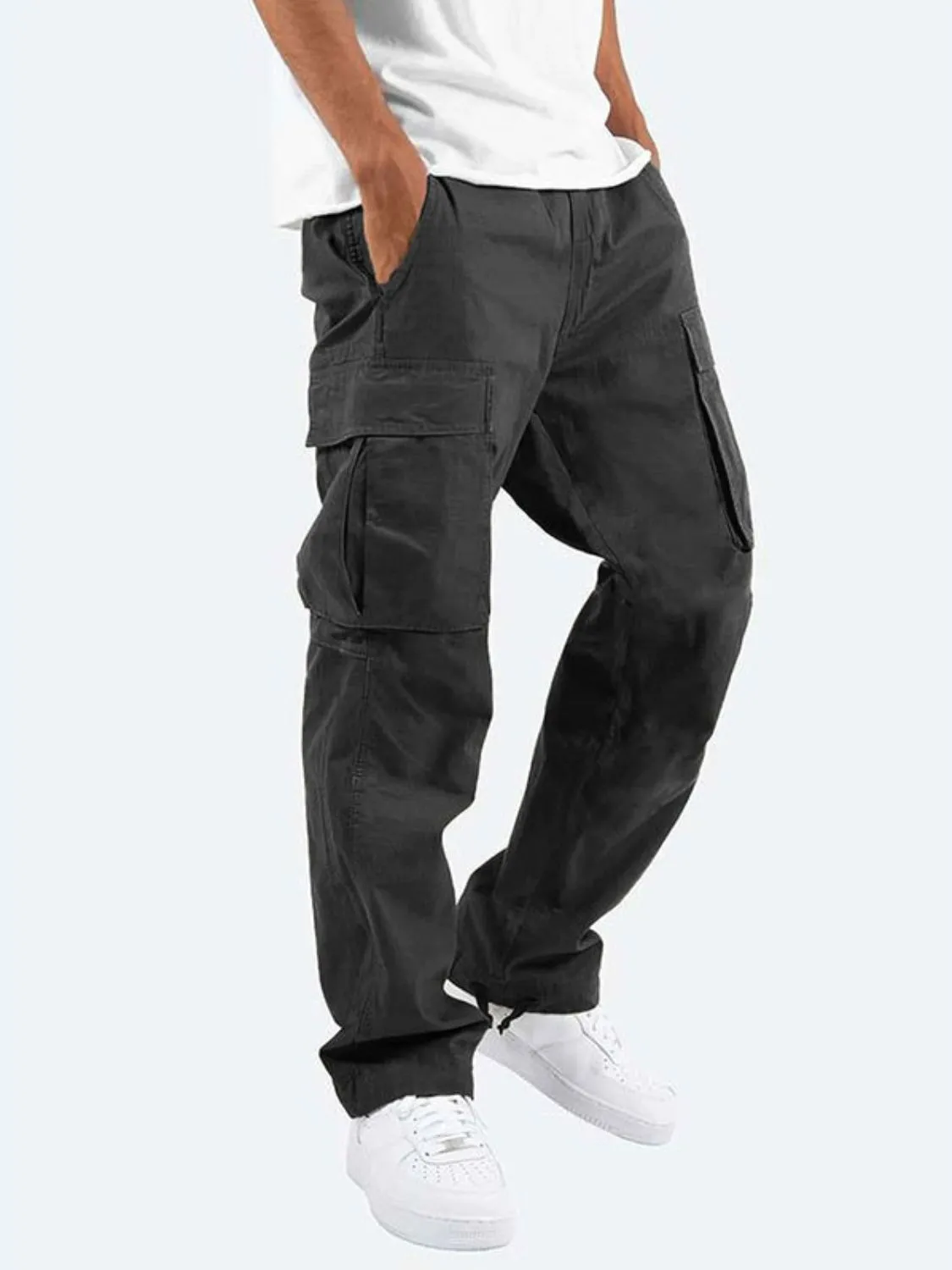 Men's Plus Size Straight Multi Pocket Cargo Pants