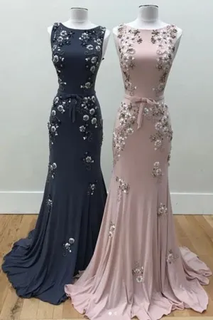 Mermaid Long Evening Beads Gorgeous Prom Dress with Beading