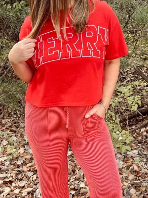 Merry Holiday Crop Tee