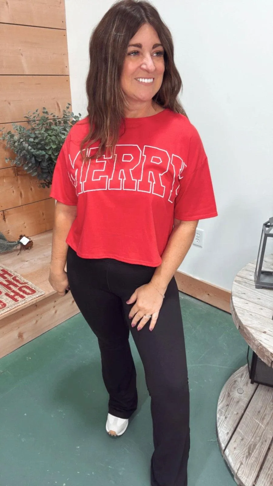 Merry Holiday Crop Tee