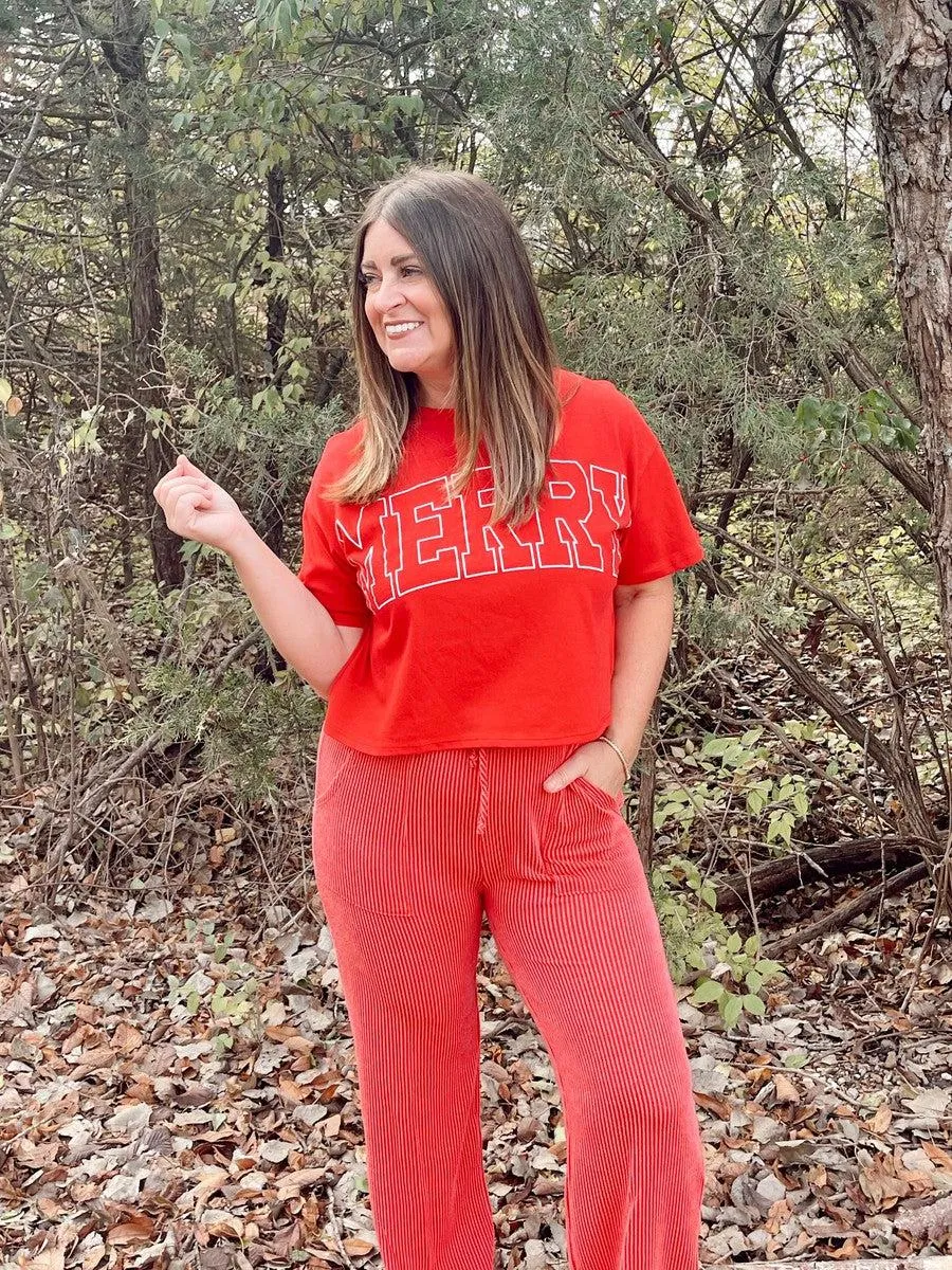 Merry Holiday Crop Tee
