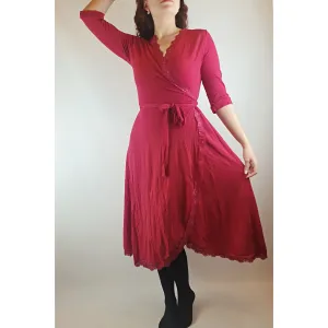 Metalicus pink wrap style long sleeve dress one size (best fits sizes 8-12)