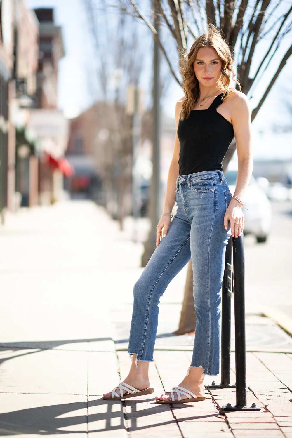 Mica High Rise Straight Crop Jeans for Women | MDP-T1280