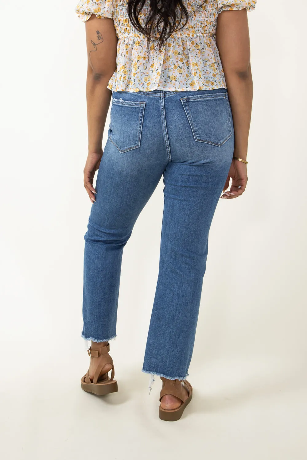 Mica High Rise Straight Crop Jeans for Women | MDP-T1280