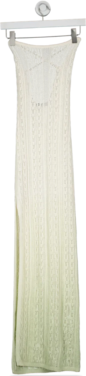 Michael Costello Cream Ombre Knit Maxi Dress UK S