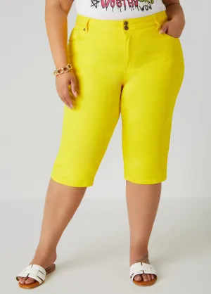 Mid Rise Fearless Denim Capris