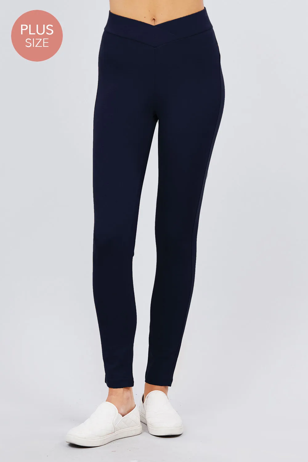 Mid Rise Ponte Pant -Plus