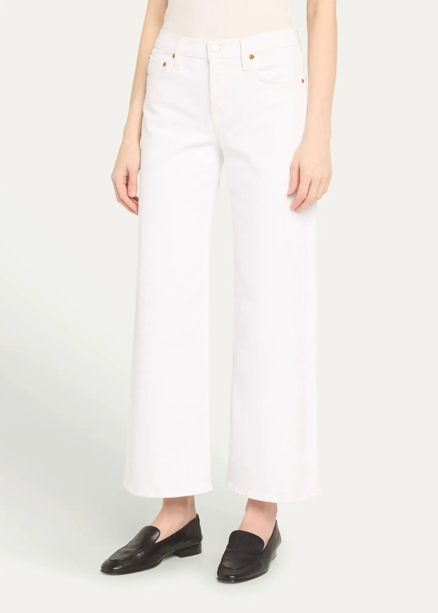 Mid Rise Wide Leg Crop