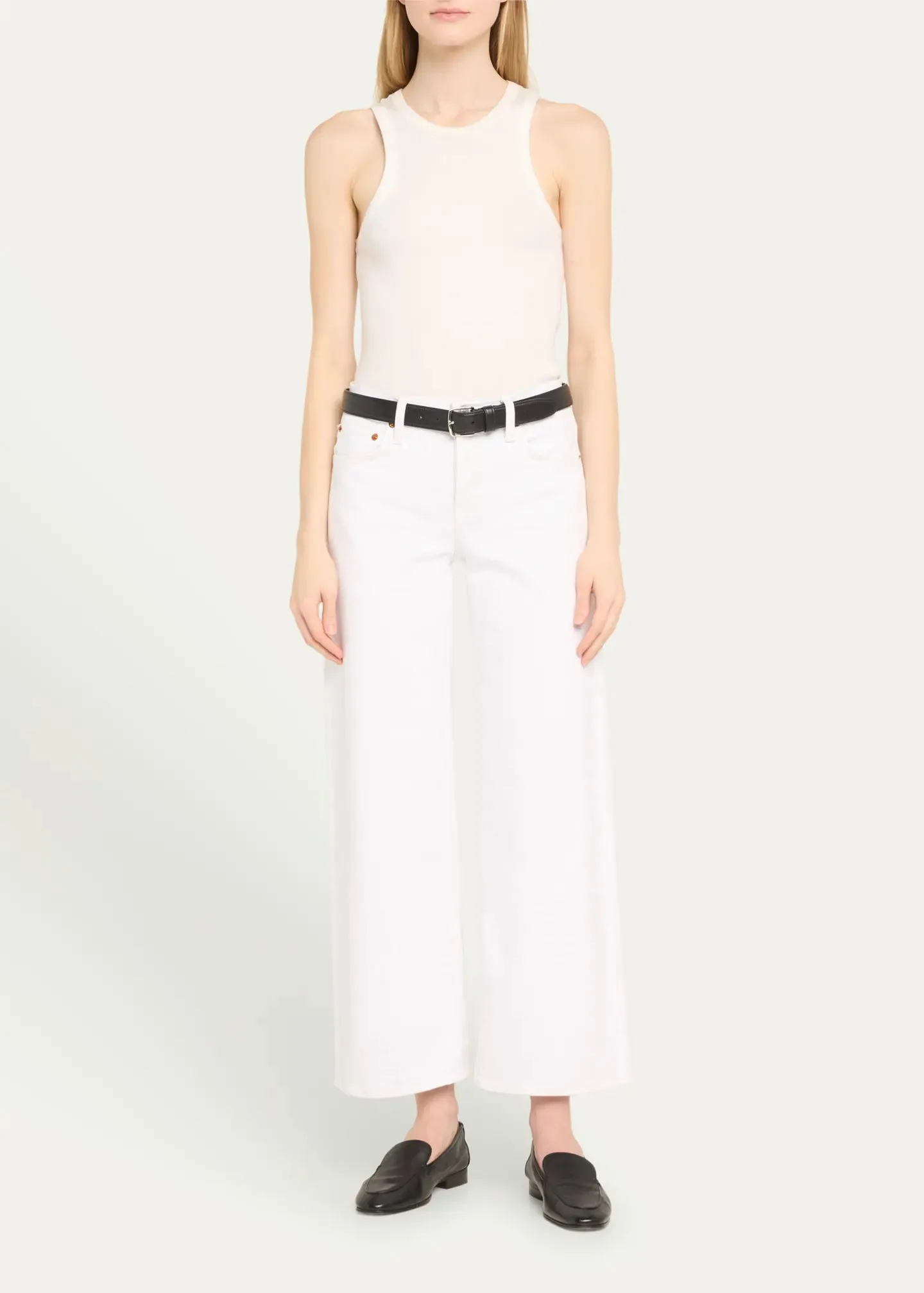 Mid Rise Wide Leg Crop