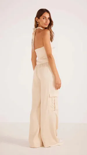 Mink Pink Fabella Cargo Pants Beige