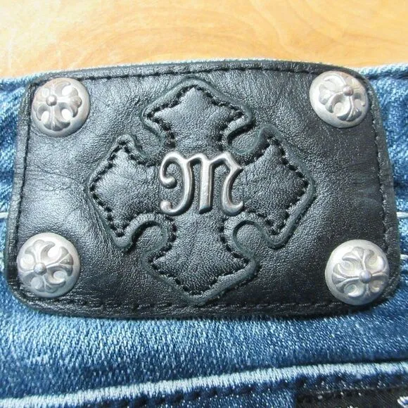 MISS ME Angel Wing Denim Jean Bermuda Shorts Size 29 (31) Denim Capris JP5082BM
