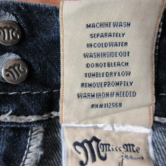 MISS ME Angel Wing Denim Jean Bermuda Shorts Size 29 (31) Denim Capris JP5082BM