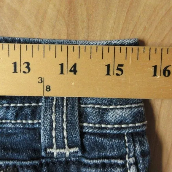 MISS ME Angel Wing Denim Jean Bermuda Shorts Size 29 (31) Denim Capris JP5082BM