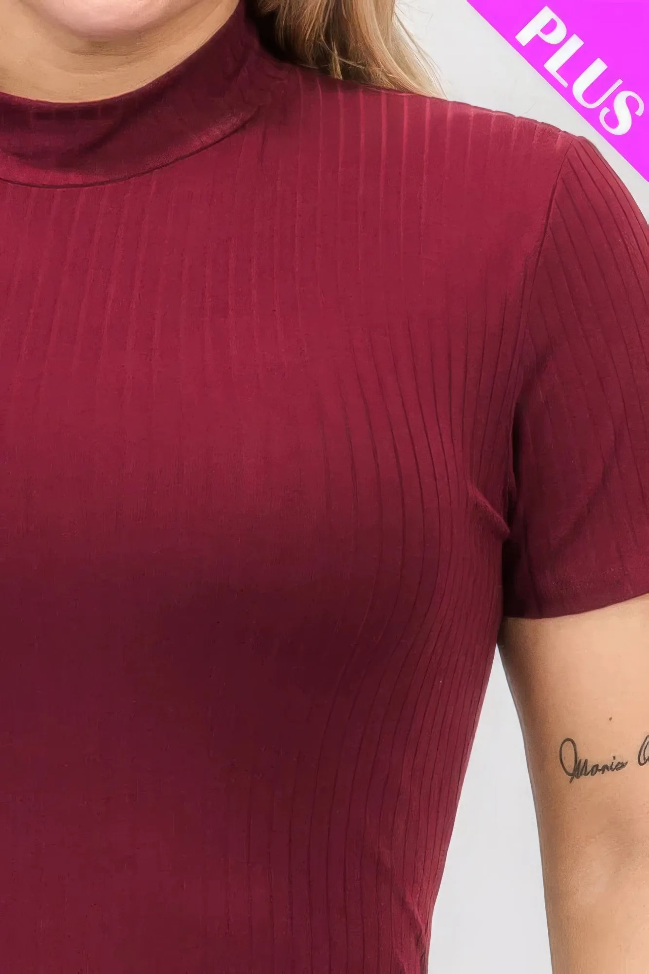 “Miss Viv” Burgundy Short Sleeve Bodysuit
