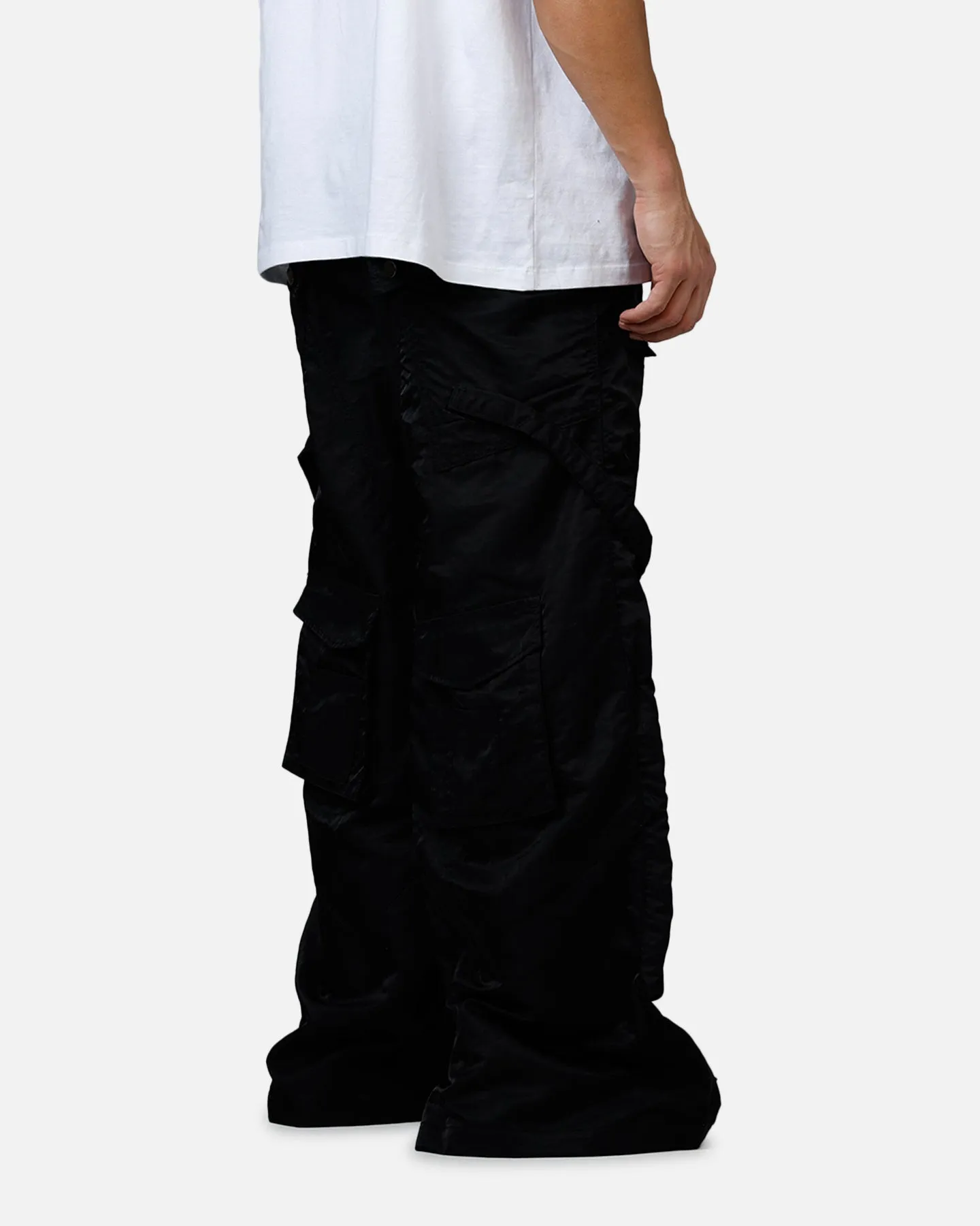 MNML Strap Up Raver Double Cargo Pants Black