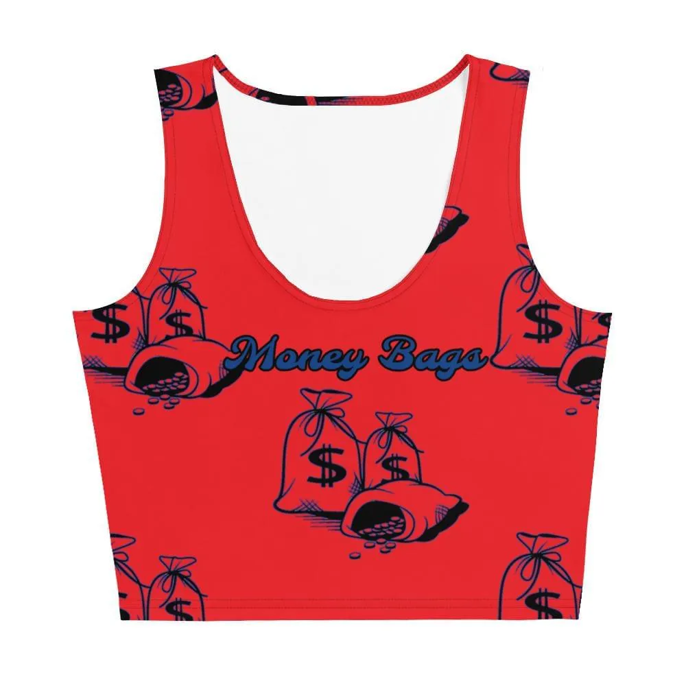 Money Bags Fitted Crop Top - Red
