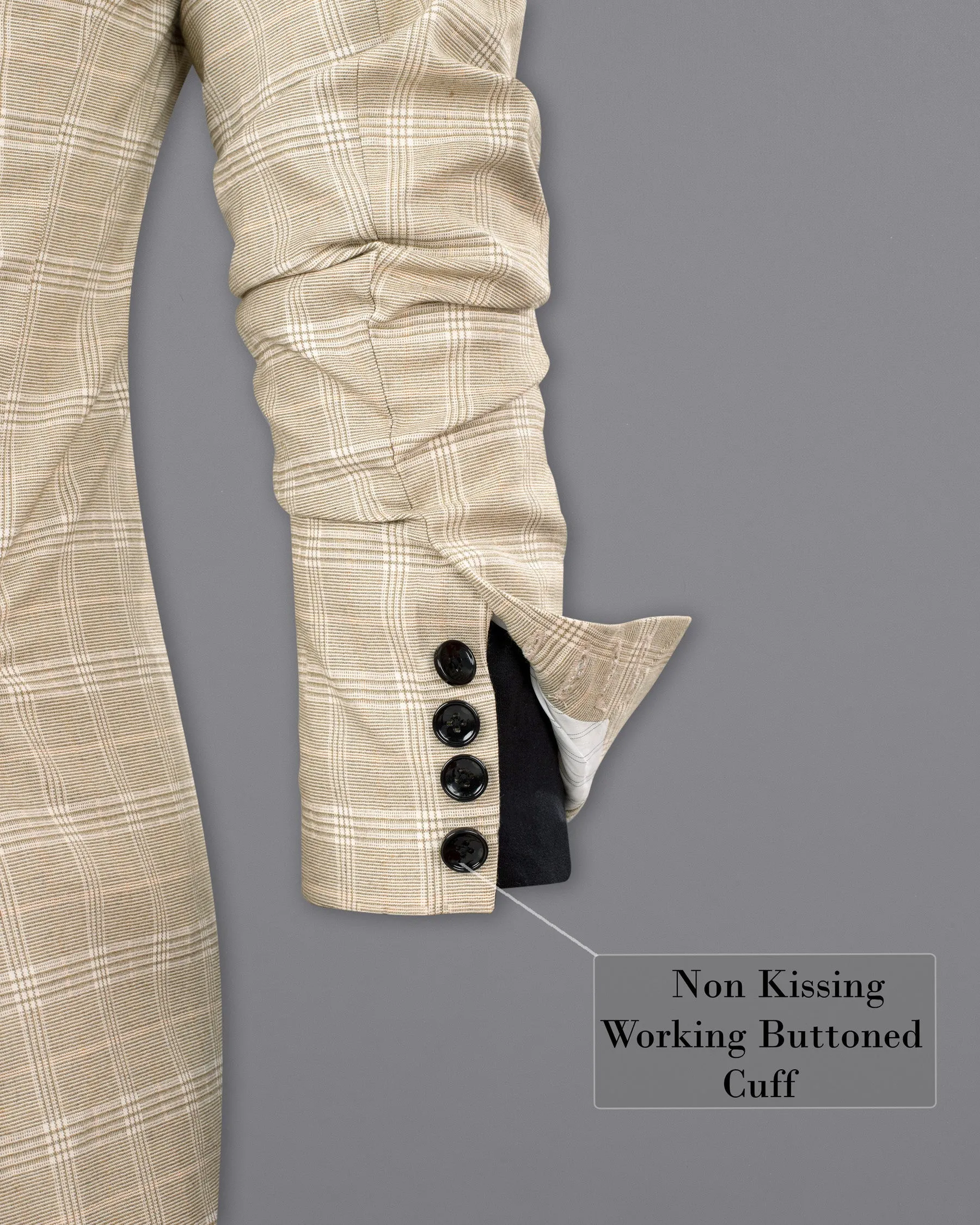 Mongoose Cream Plaid Wool Rich Sports Blazer