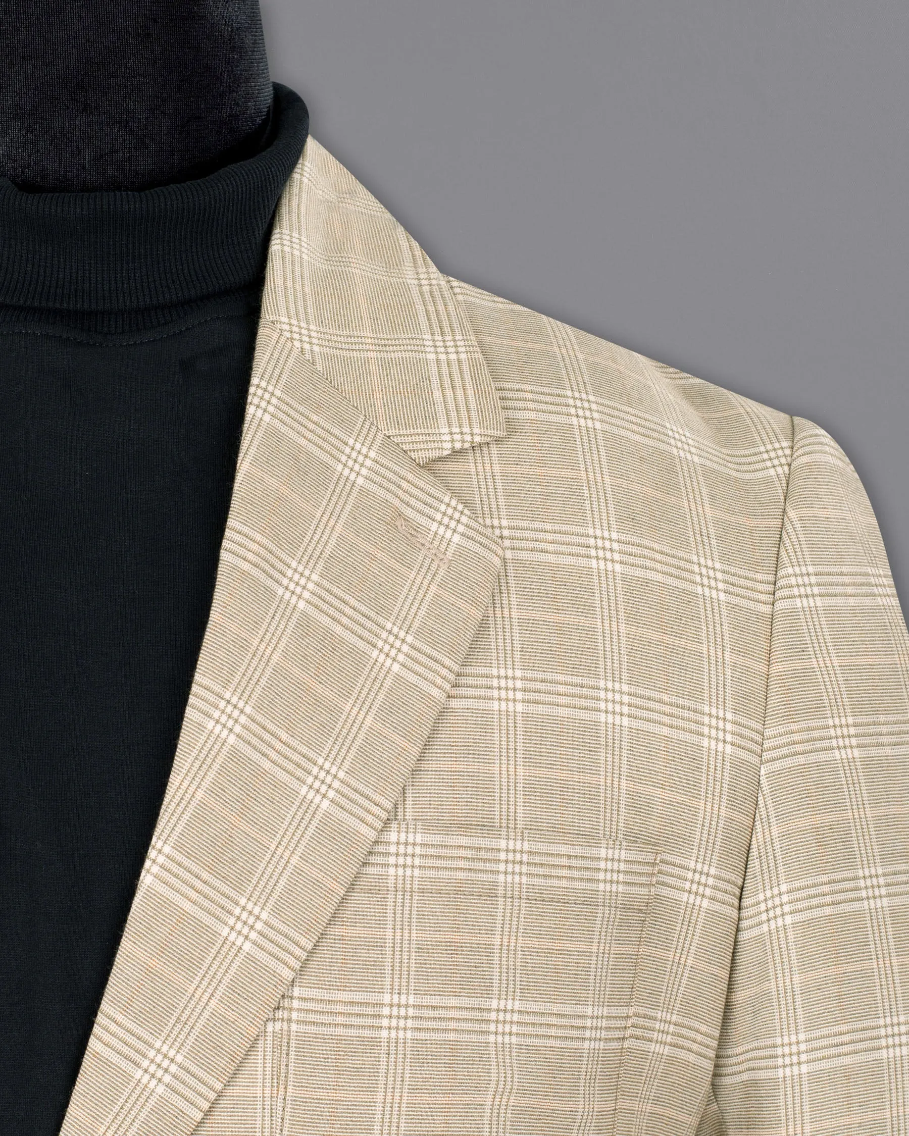 Mongoose Cream Plaid Wool Rich Sports Blazer