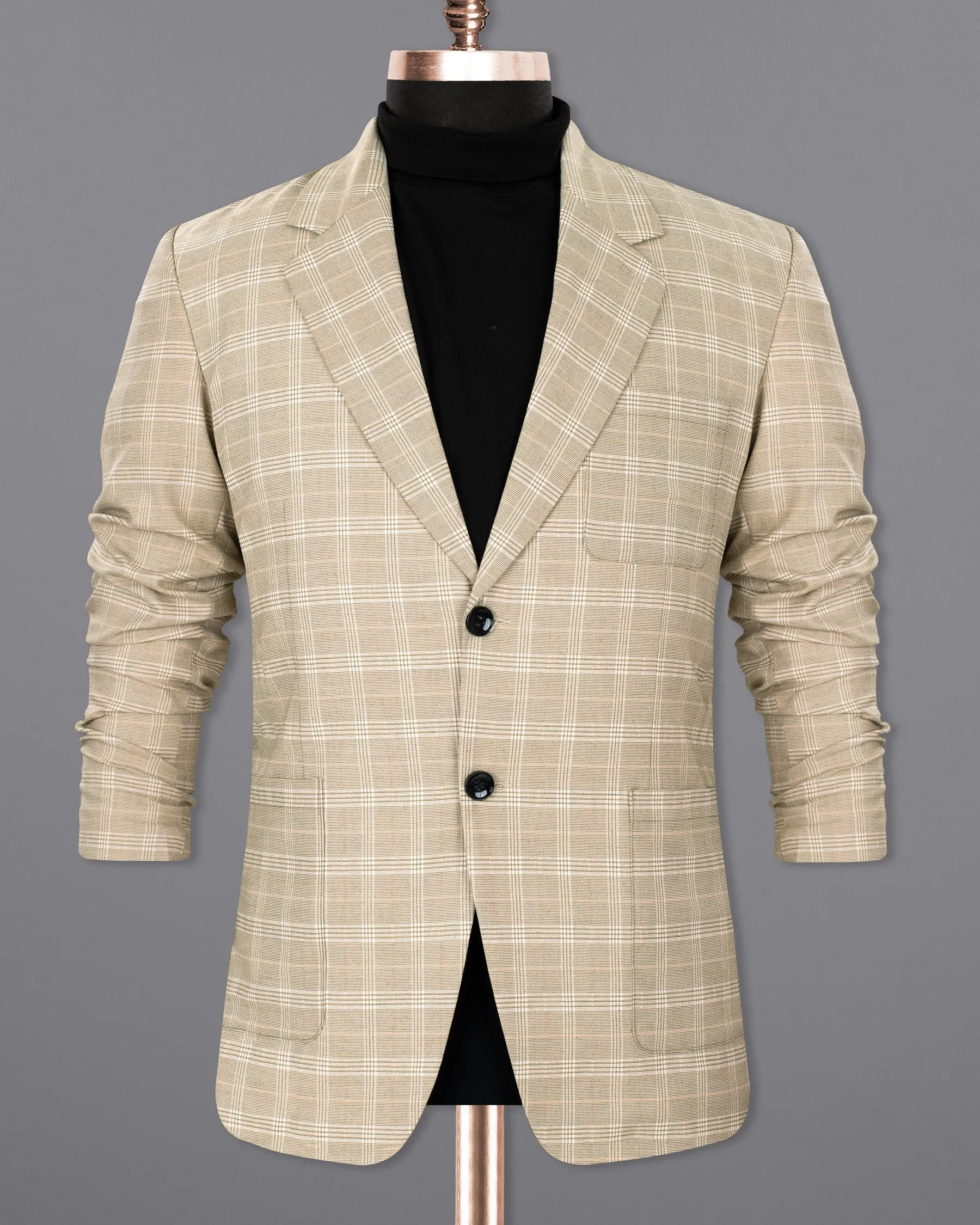 Mongoose Cream Plaid Wool Rich Sports Blazer