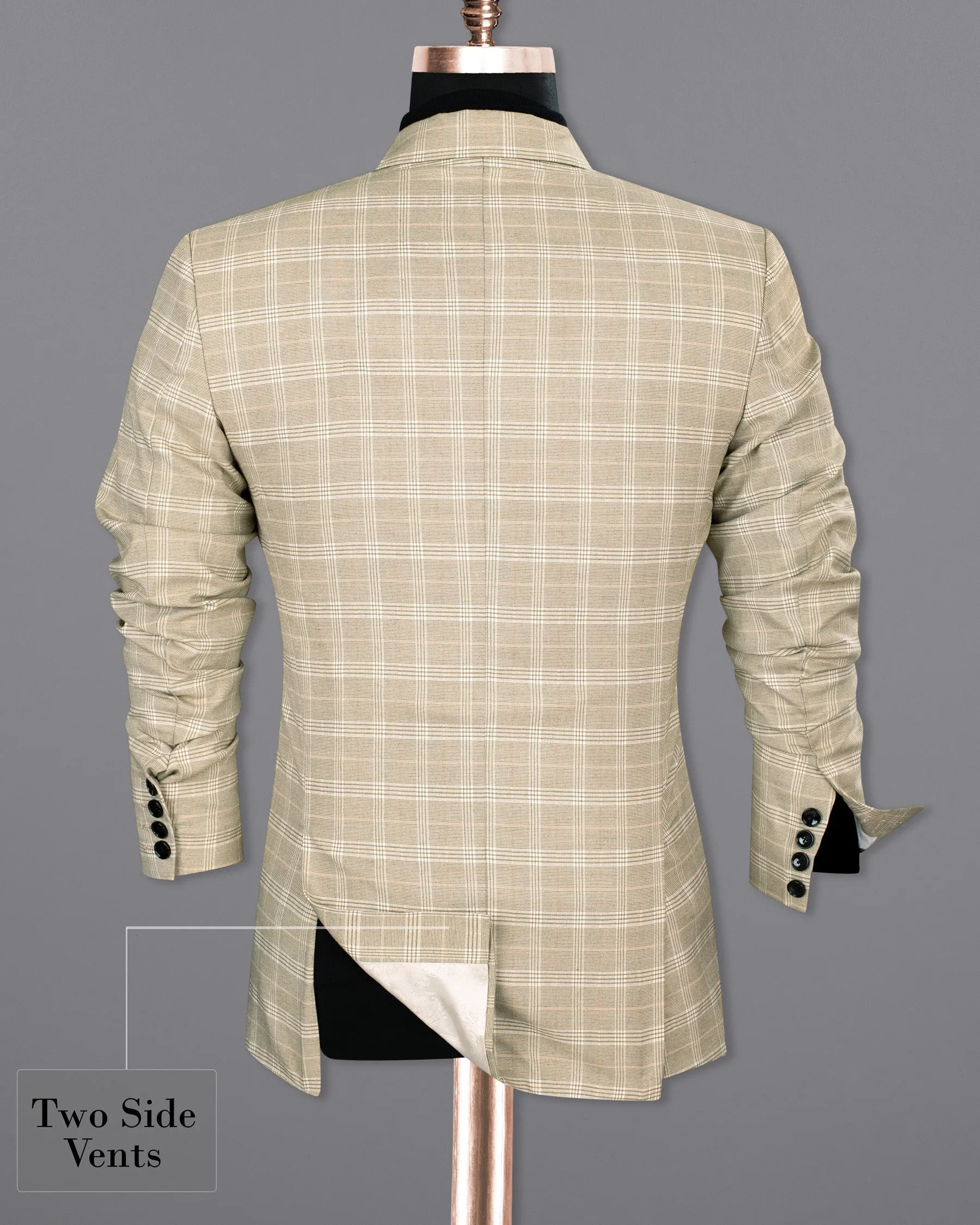 Mongoose Cream Plaid Wool Rich Sports Blazer