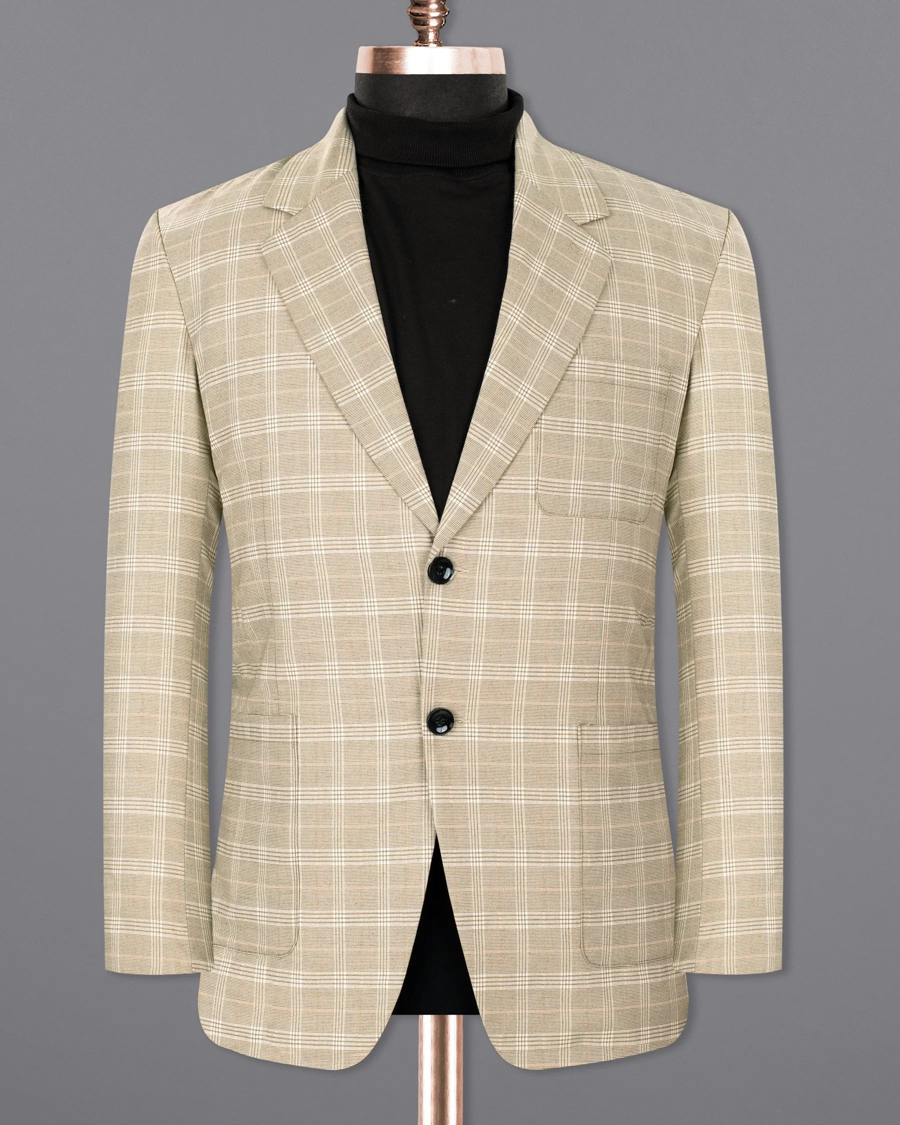 Mongoose Cream Plaid Wool Rich Sports Blazer