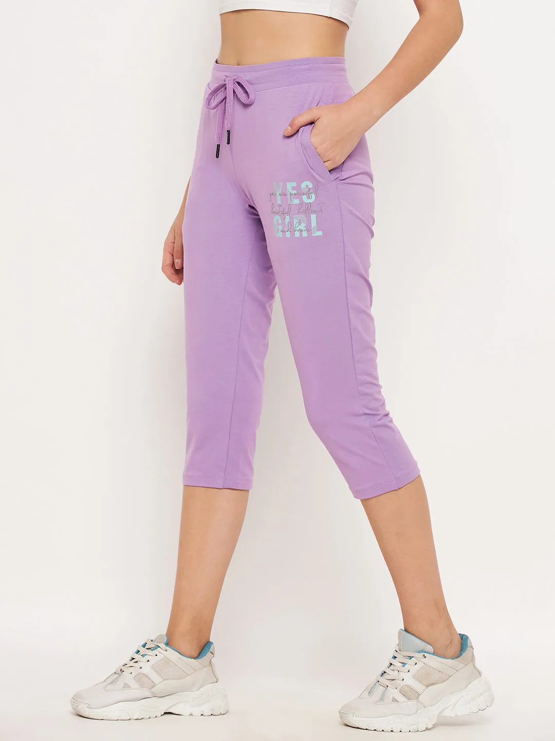 mSECRET Mauve Skinny fit Cotton Capris