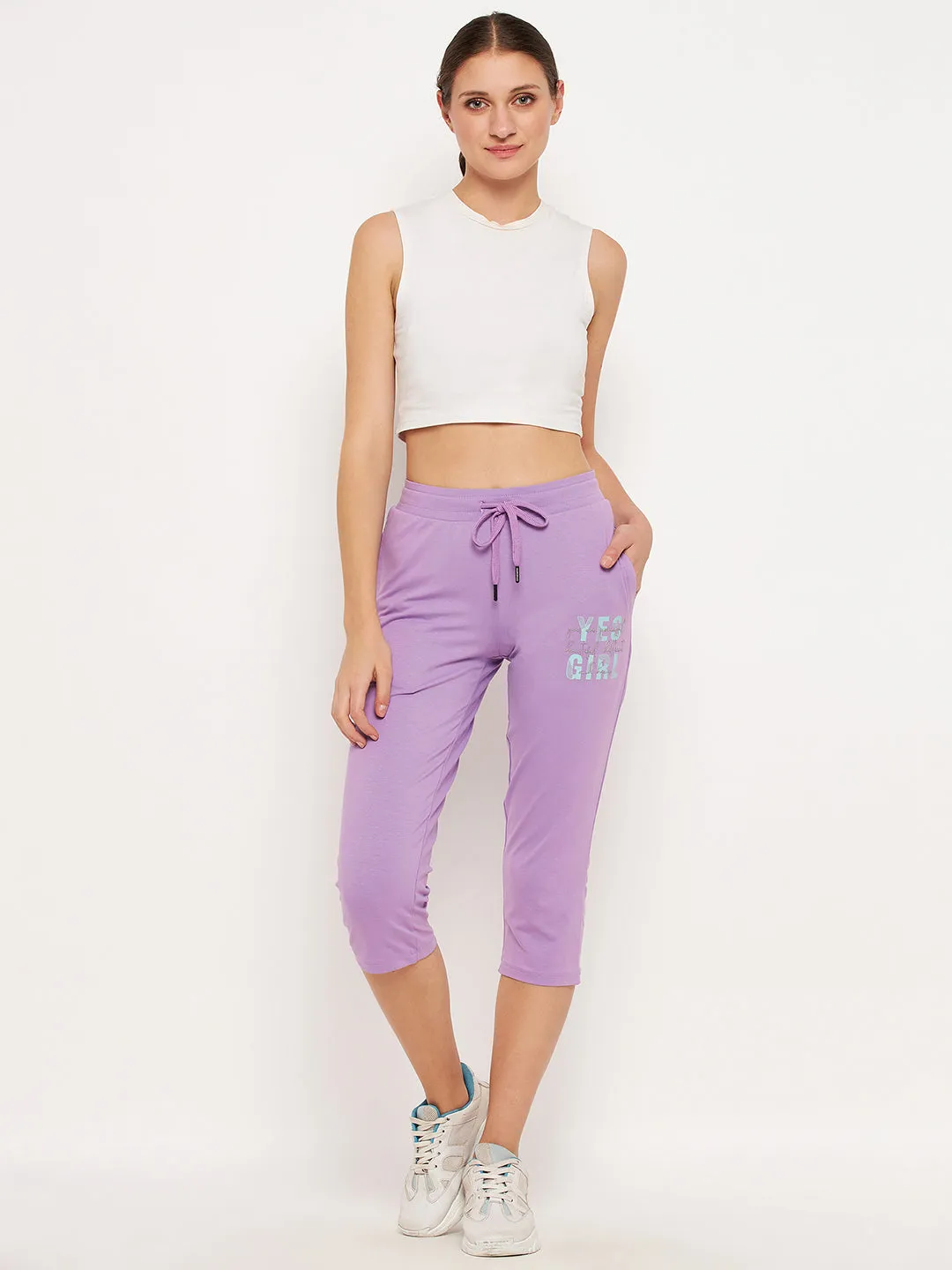 mSECRET Mauve Skinny fit Cotton Capris
