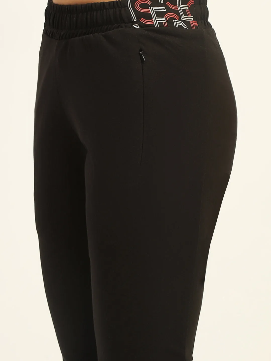 mSECRET Printed Black Cotton Blend Capri