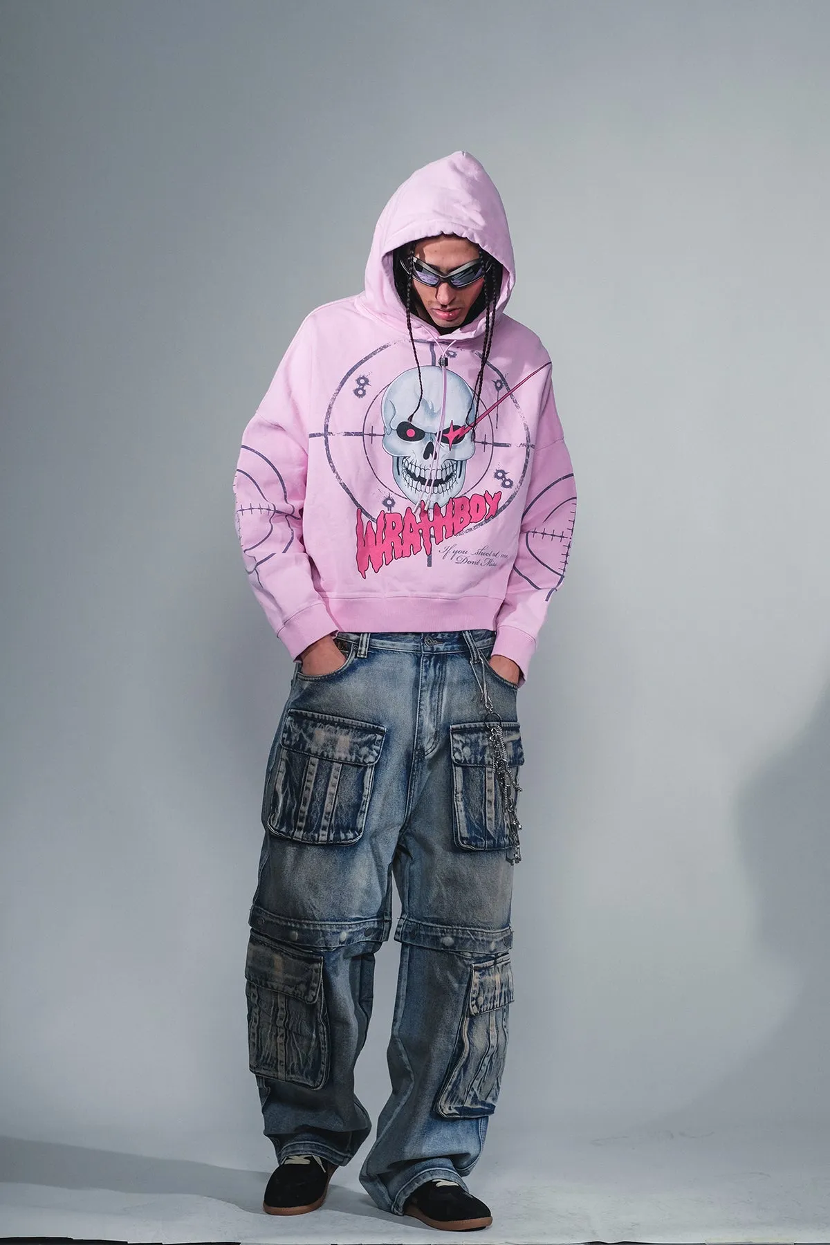 Multi cargo baggy fit denim