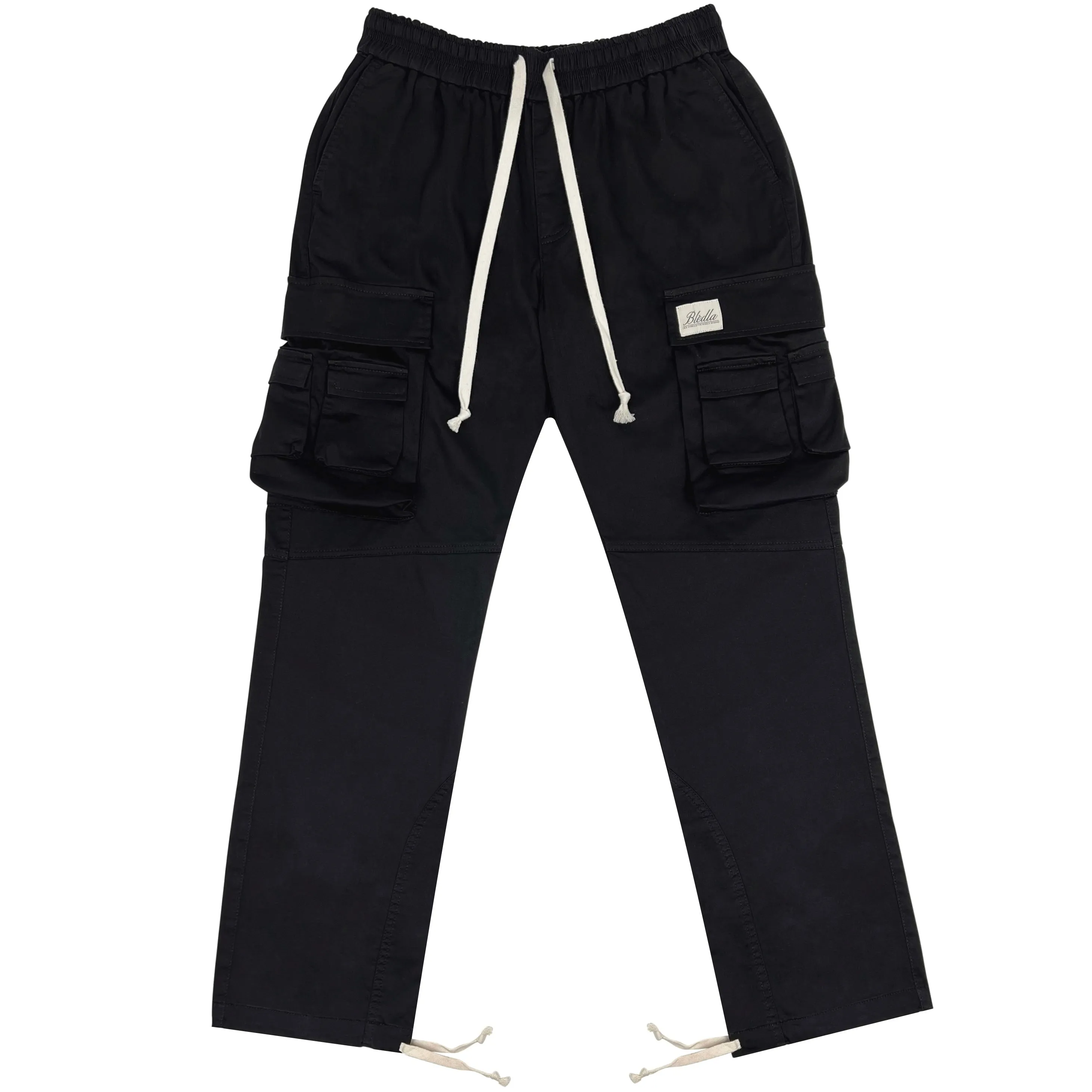 Multi Cargo Cotton Pant - Black