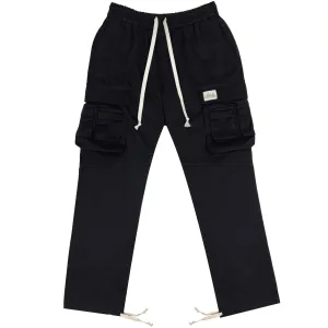 Multi Cargo Cotton Pant - Black