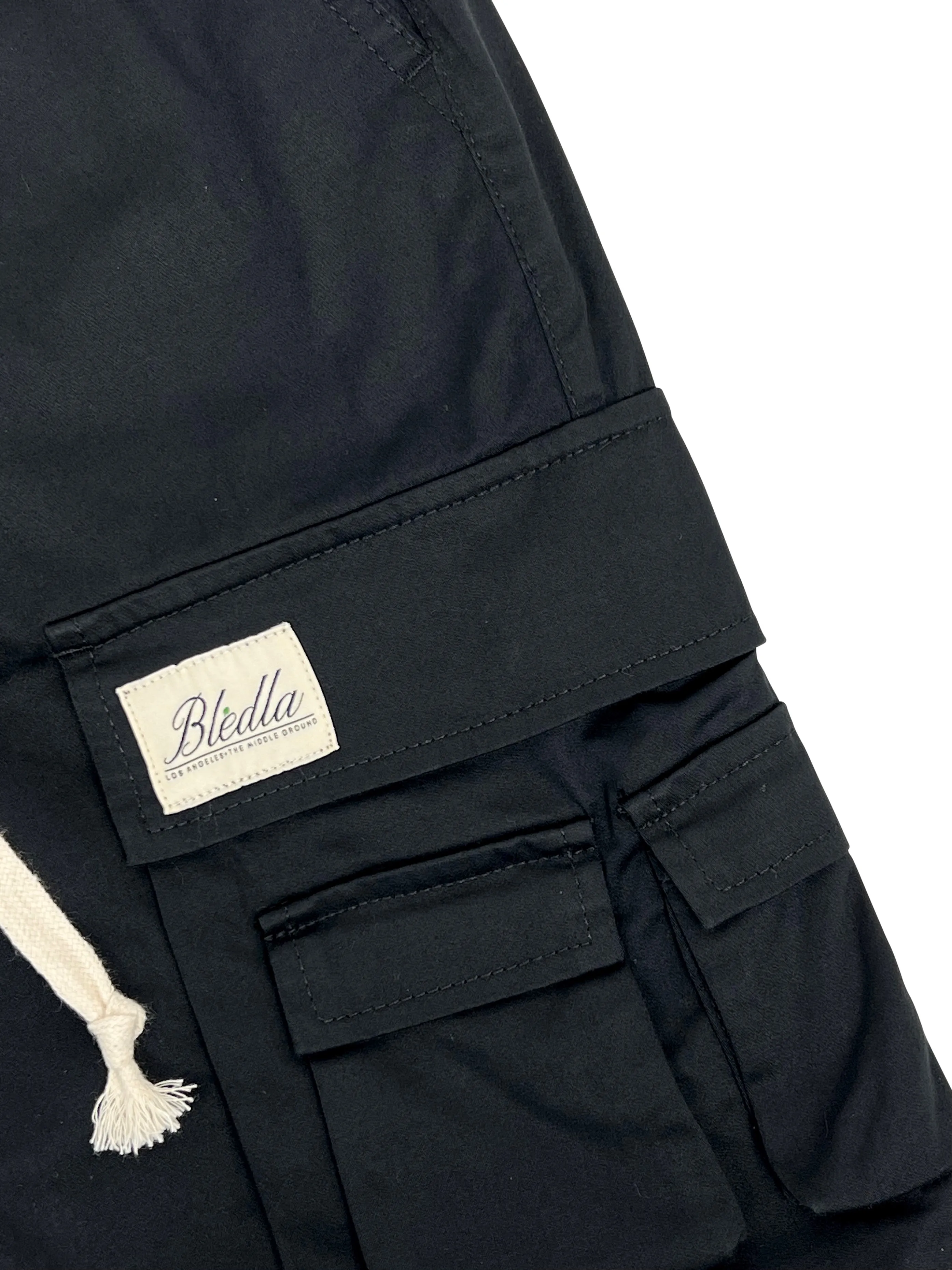 Multi Cargo Cotton Pant - Black
