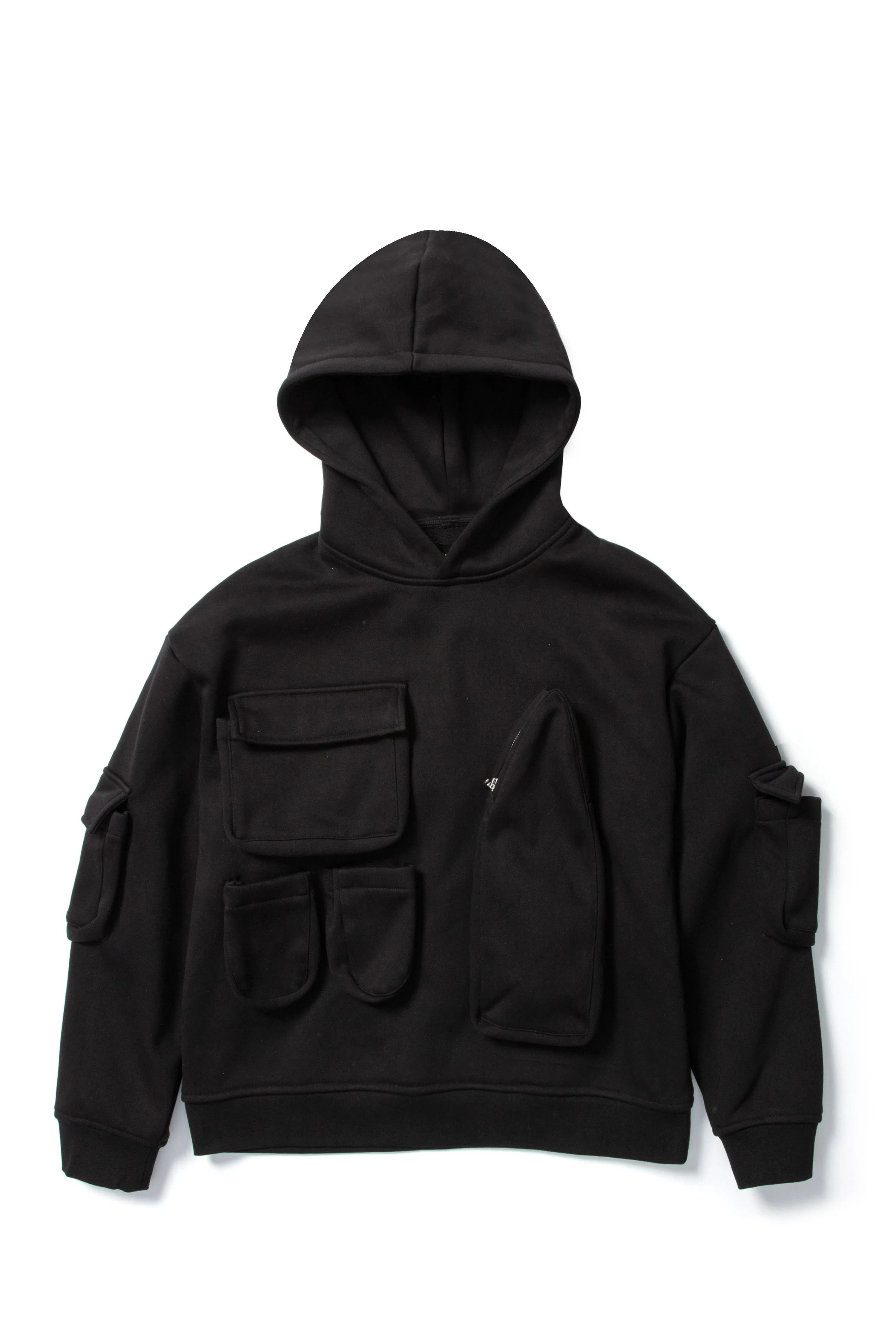 MULTI POCKET HOODED SWEATSHIRT